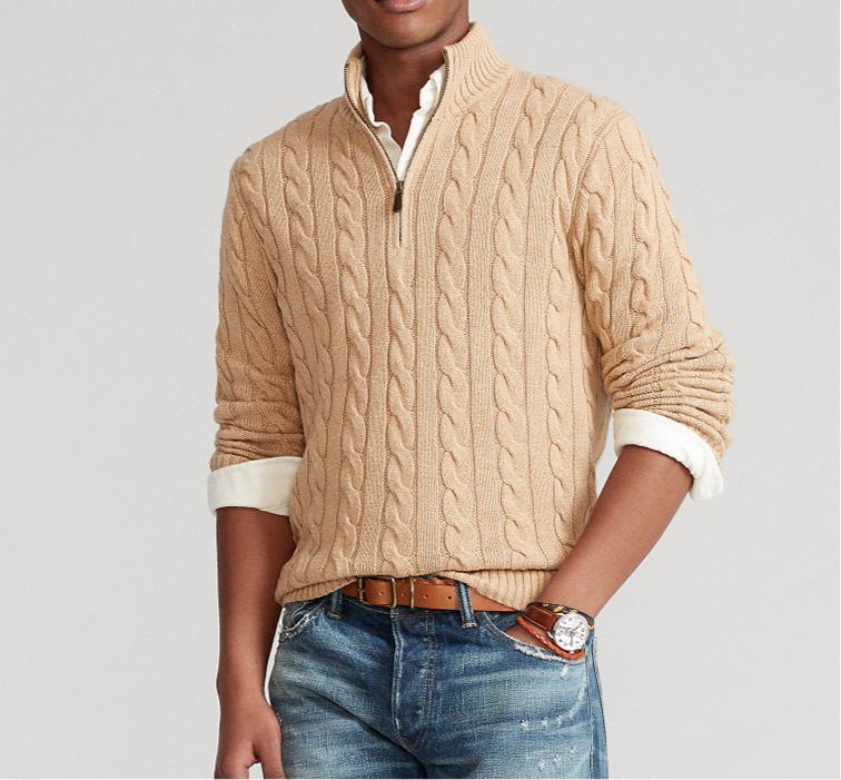 Strickpulli half zip