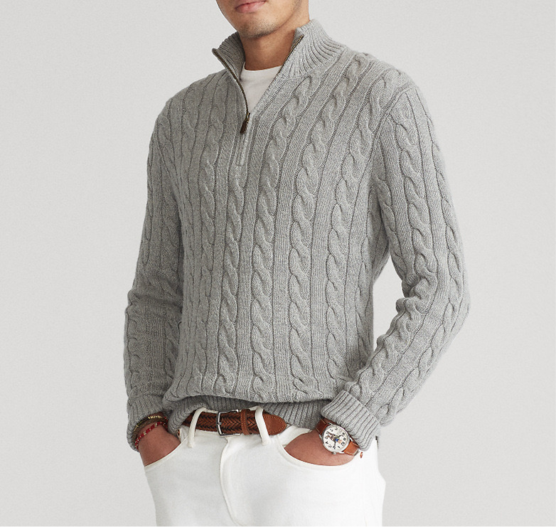 Strickpulli half zip