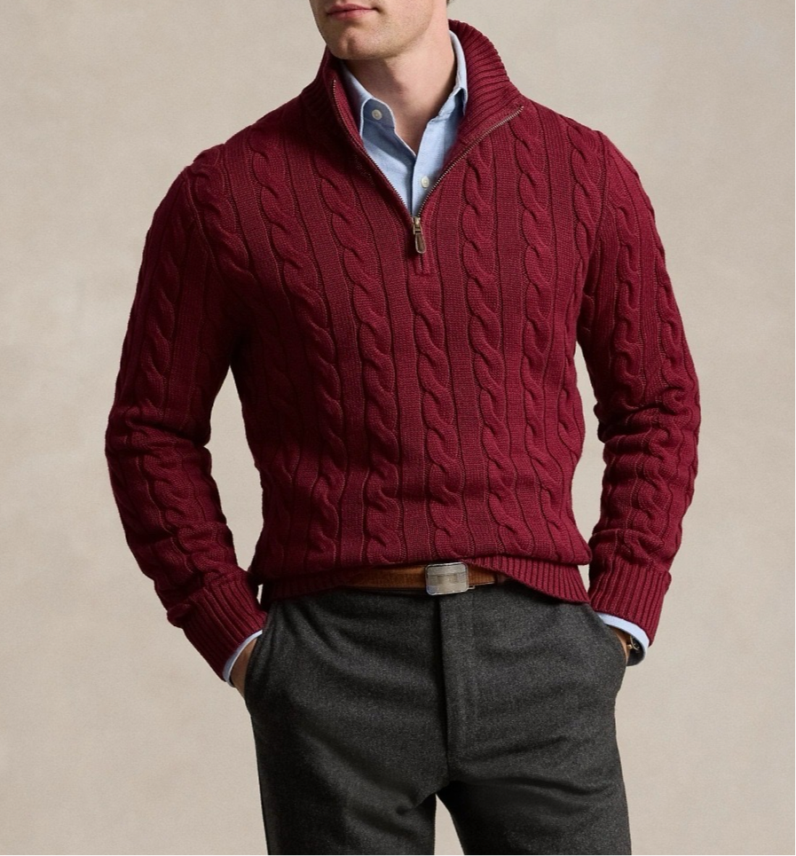 Strickpulli half zip