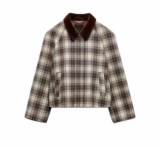 Cape Jacke Kariert