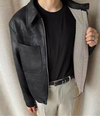 Lederjacke mit Taschen