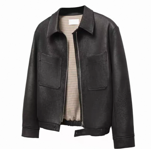 Lederjacke mit Taschen