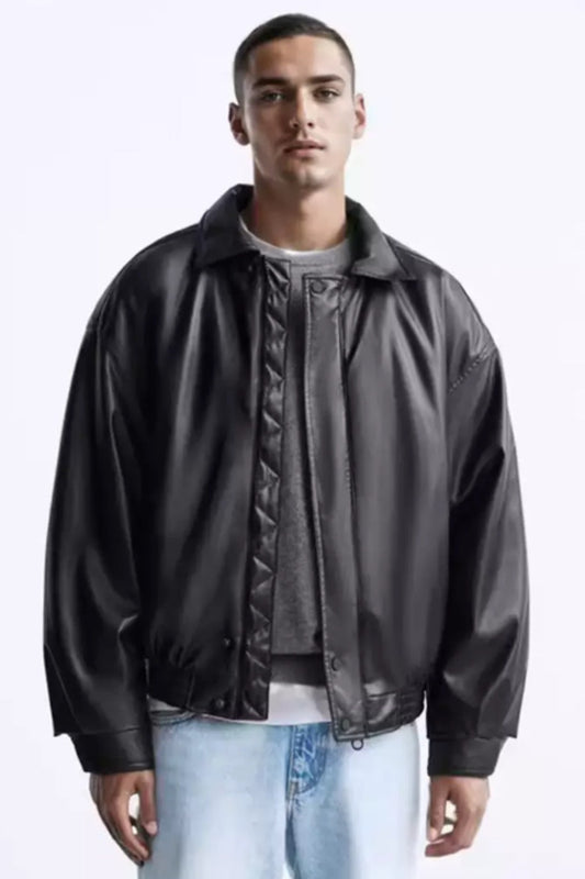 Trendy Leder Jacke